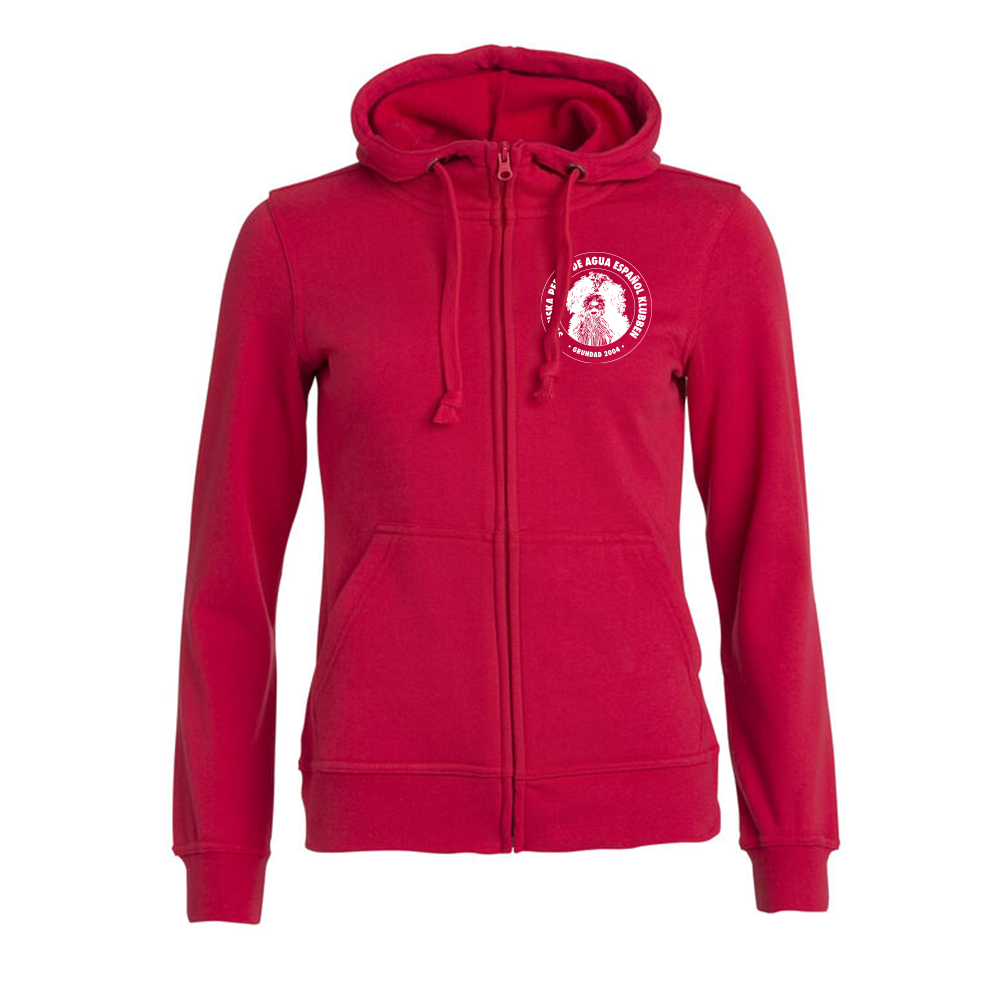 Basic Hoody FZ Dam Röd