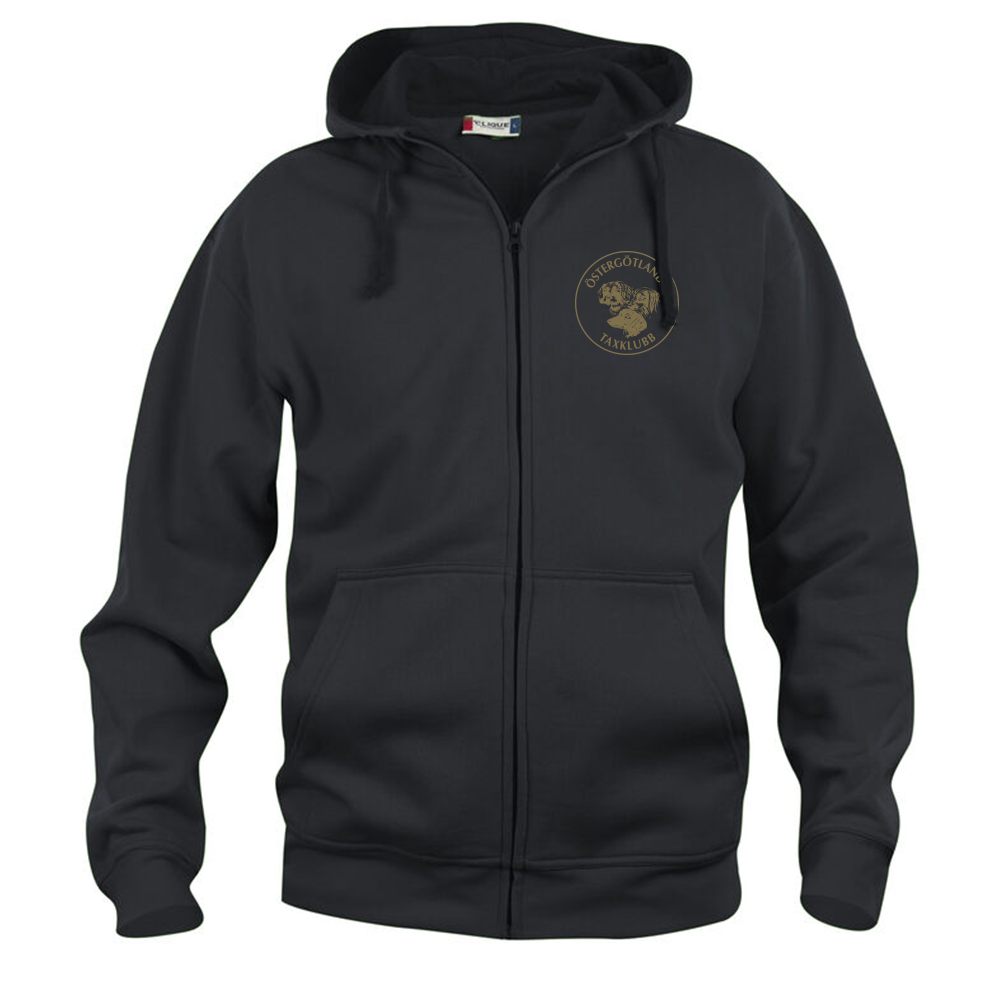 Basic Hoody FZ Herr Svart