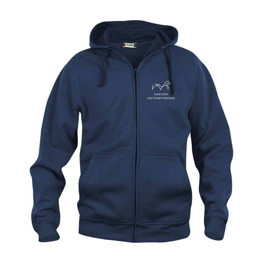 Basic Hoody FZ Herr Mörk Marin