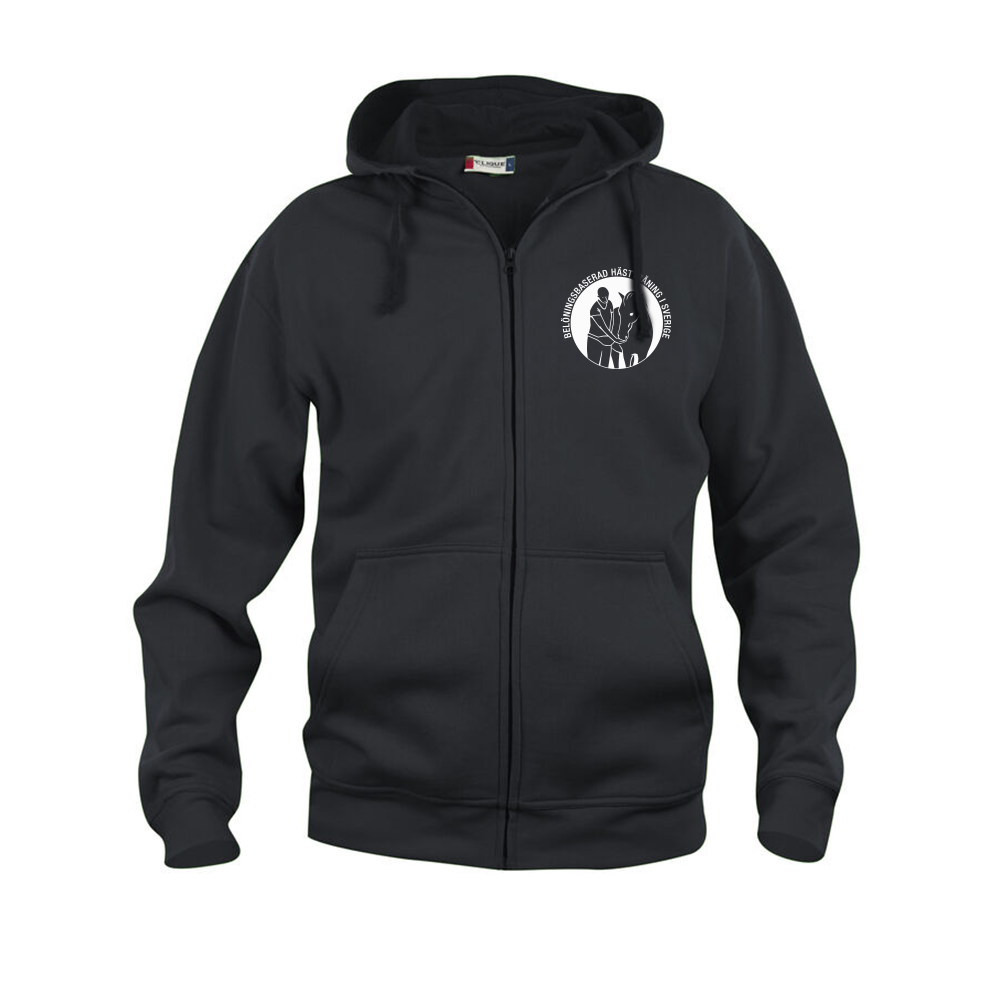 Basic Hoody FZ Herr Svart