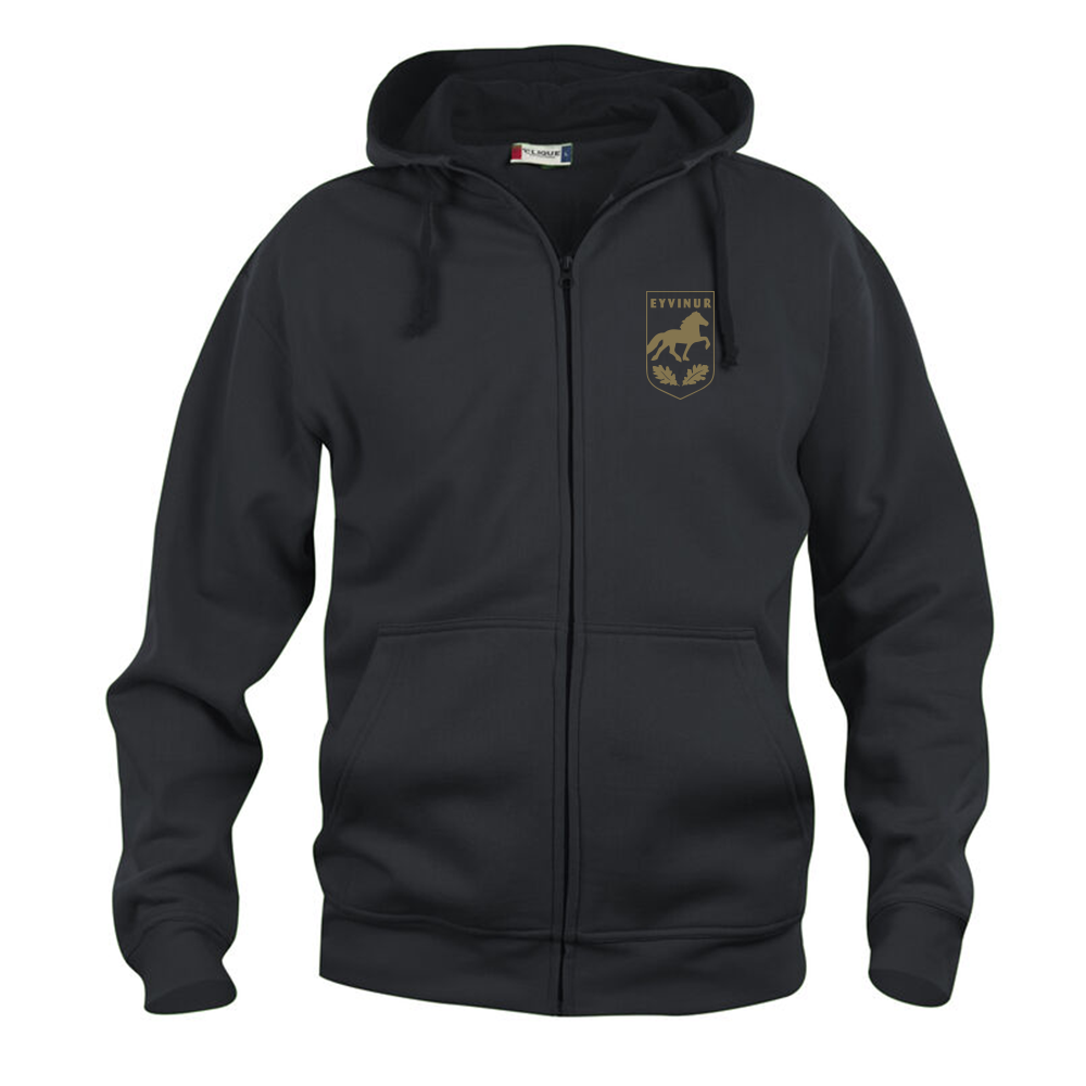 Basic Hoody FZ Herr Svart