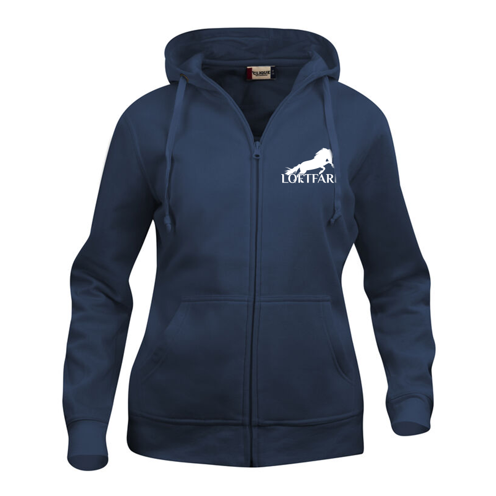 Basic Hoody FZ Dam Mörk Marin