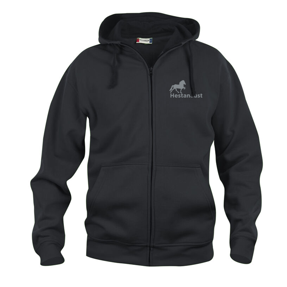 Basic Hoody FZ Herr Svart