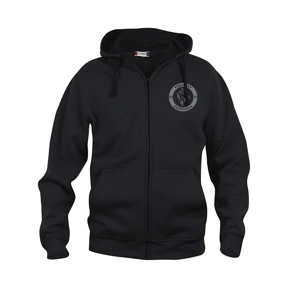 Basic Hoody FZ Herr Svart