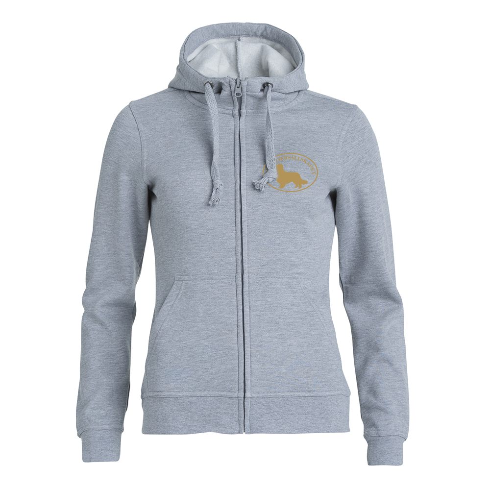 Basic Hoody FZ Dam Gråmelerad