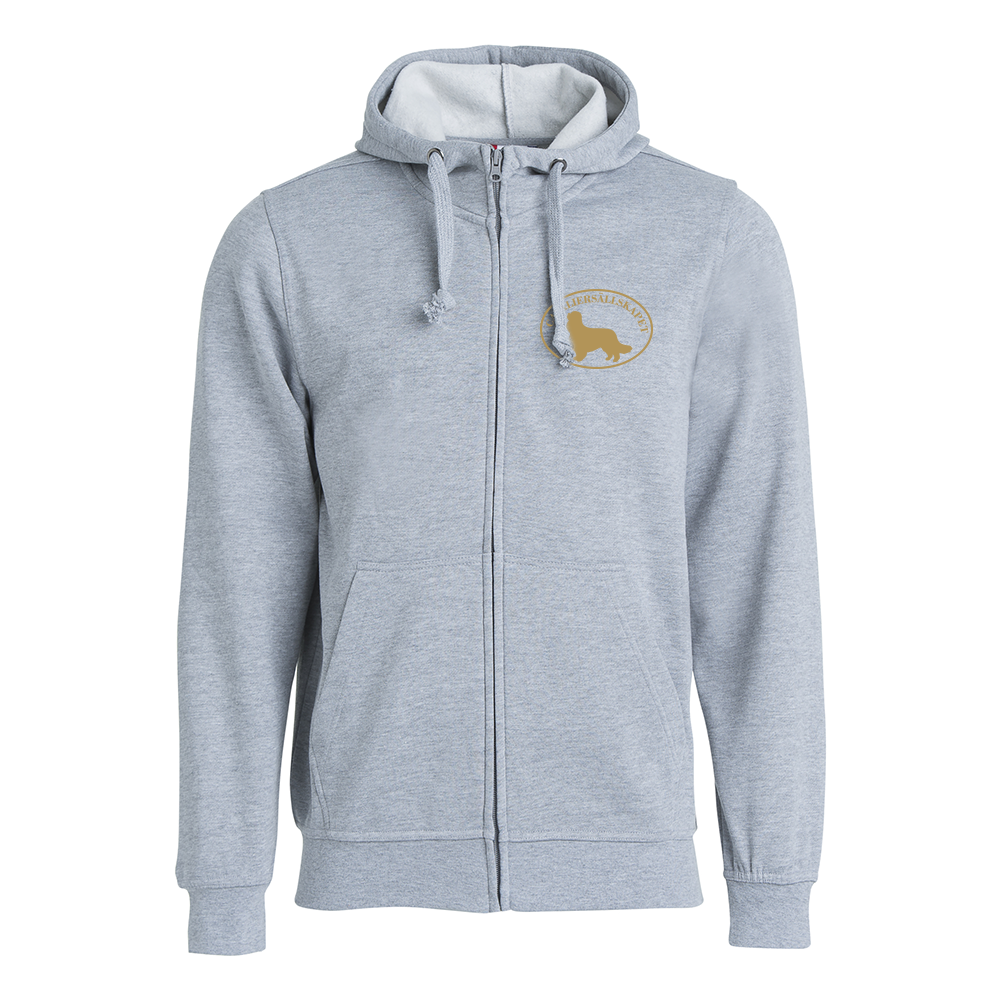 Basic Hoody FZ Herr Gråmelerad