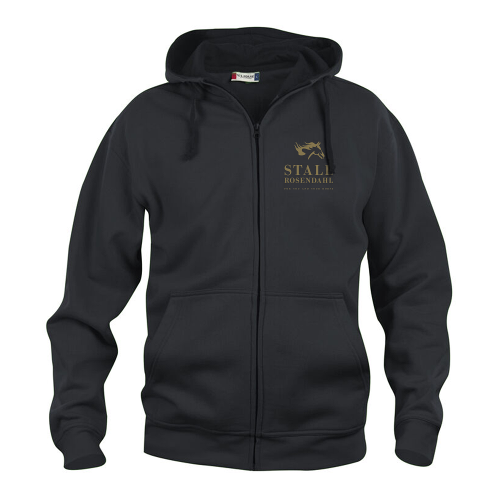 Basic Hoody FZ Herr Svart