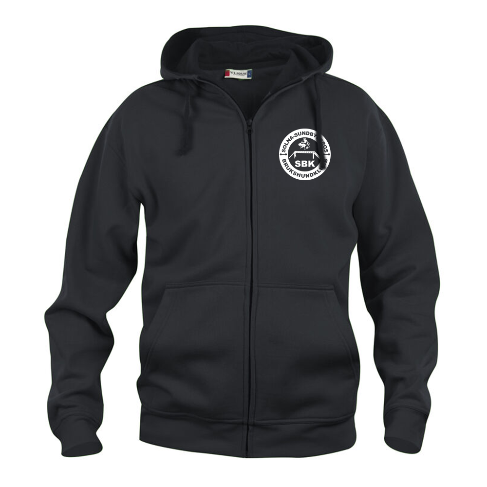 Basic Hoody FZ Herr Svart