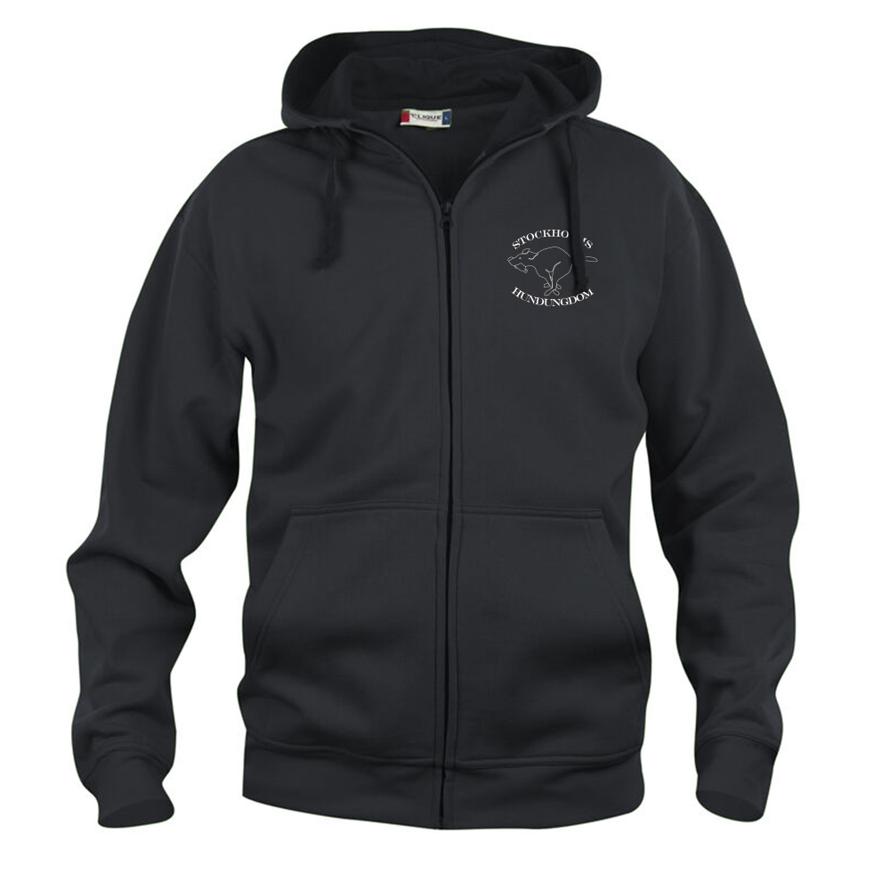 Basic Hoody FZ Herr Svart