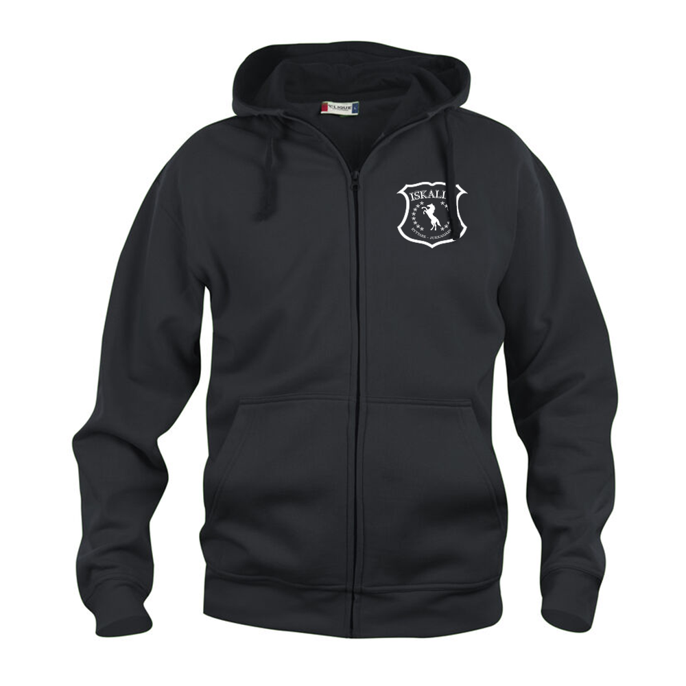 Basic Hoody FZ Herr Svart