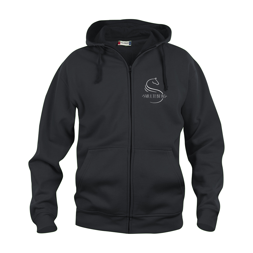 Basic Hoody FZ Herr Svart