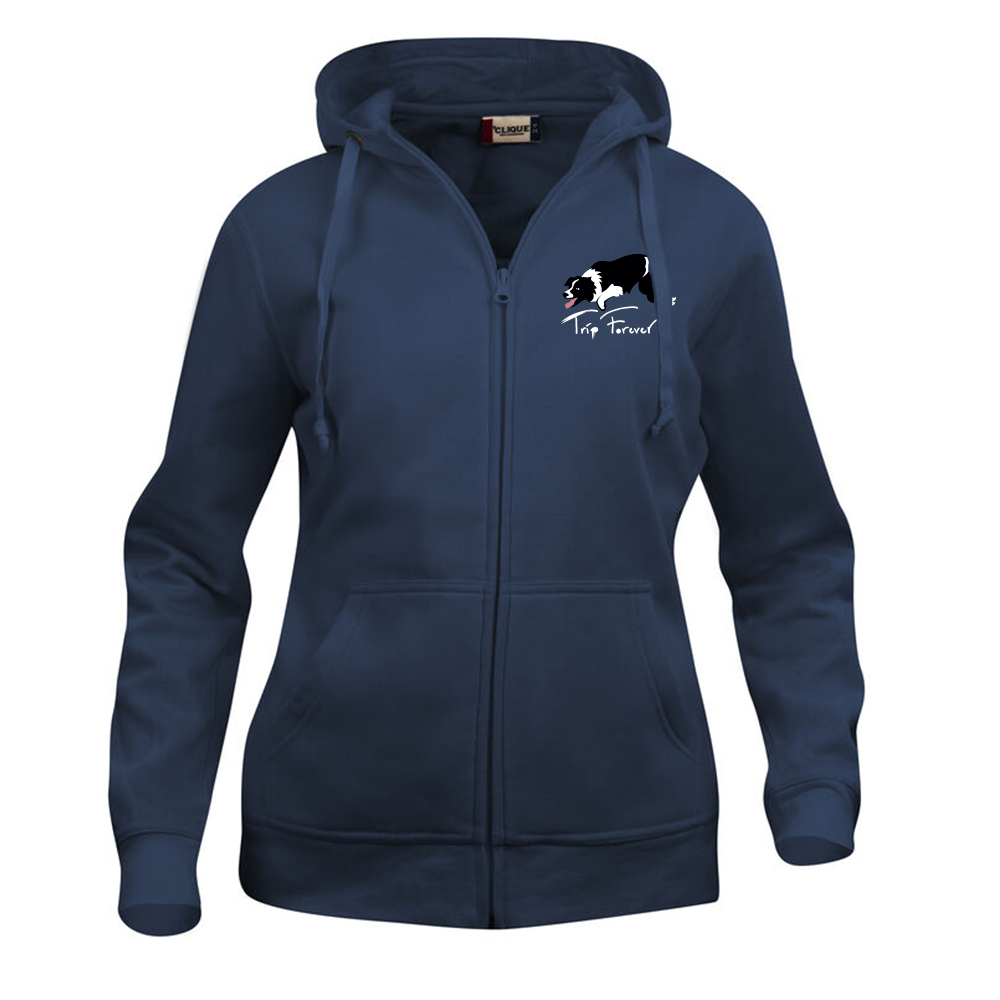 Basic Hoody FZ Dam Mörk Marin