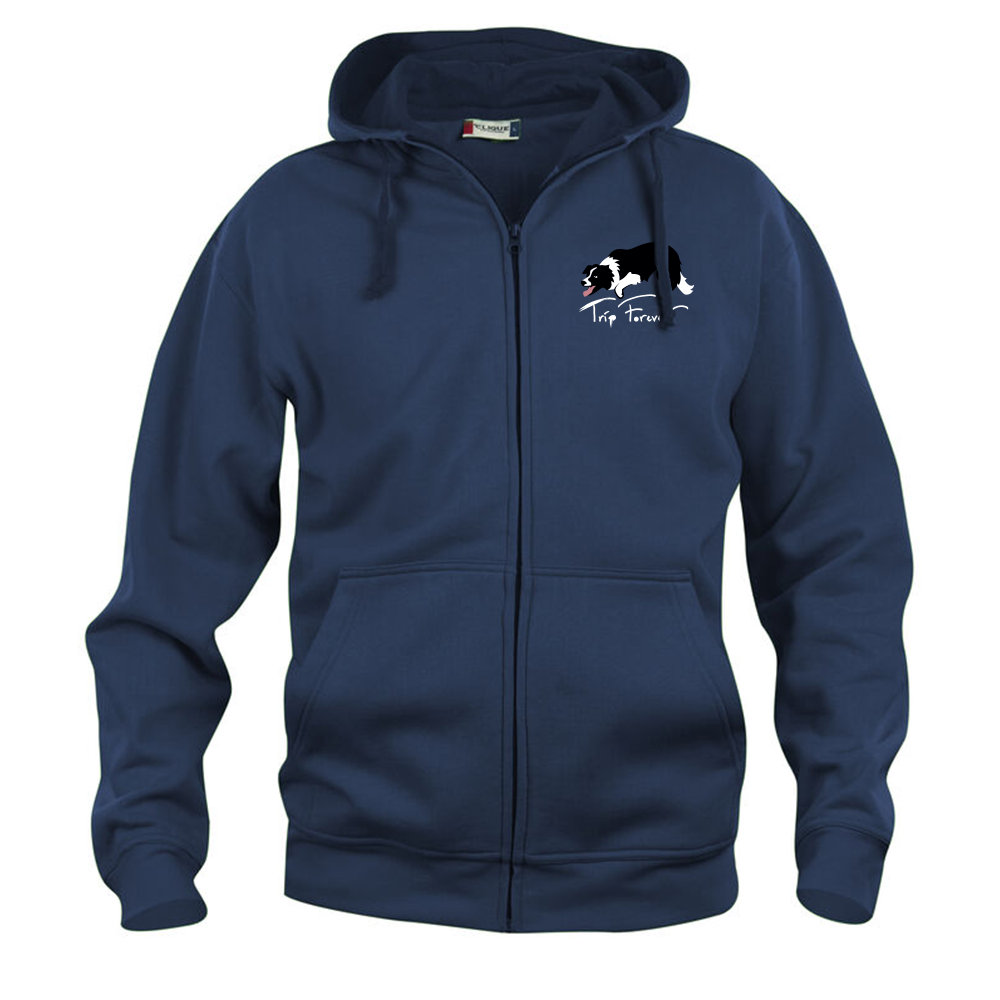 Basic Hoody FZ Herr Mörk Marin