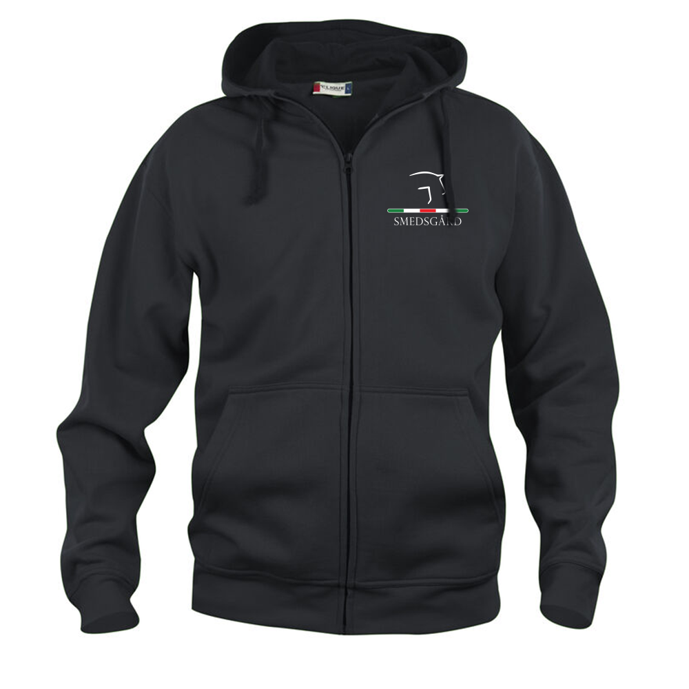 Basic Hoody FZ Herr Svart