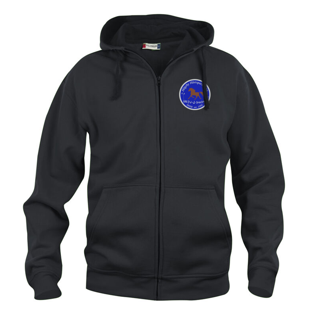 Basic Hoody FZ Herr Svart