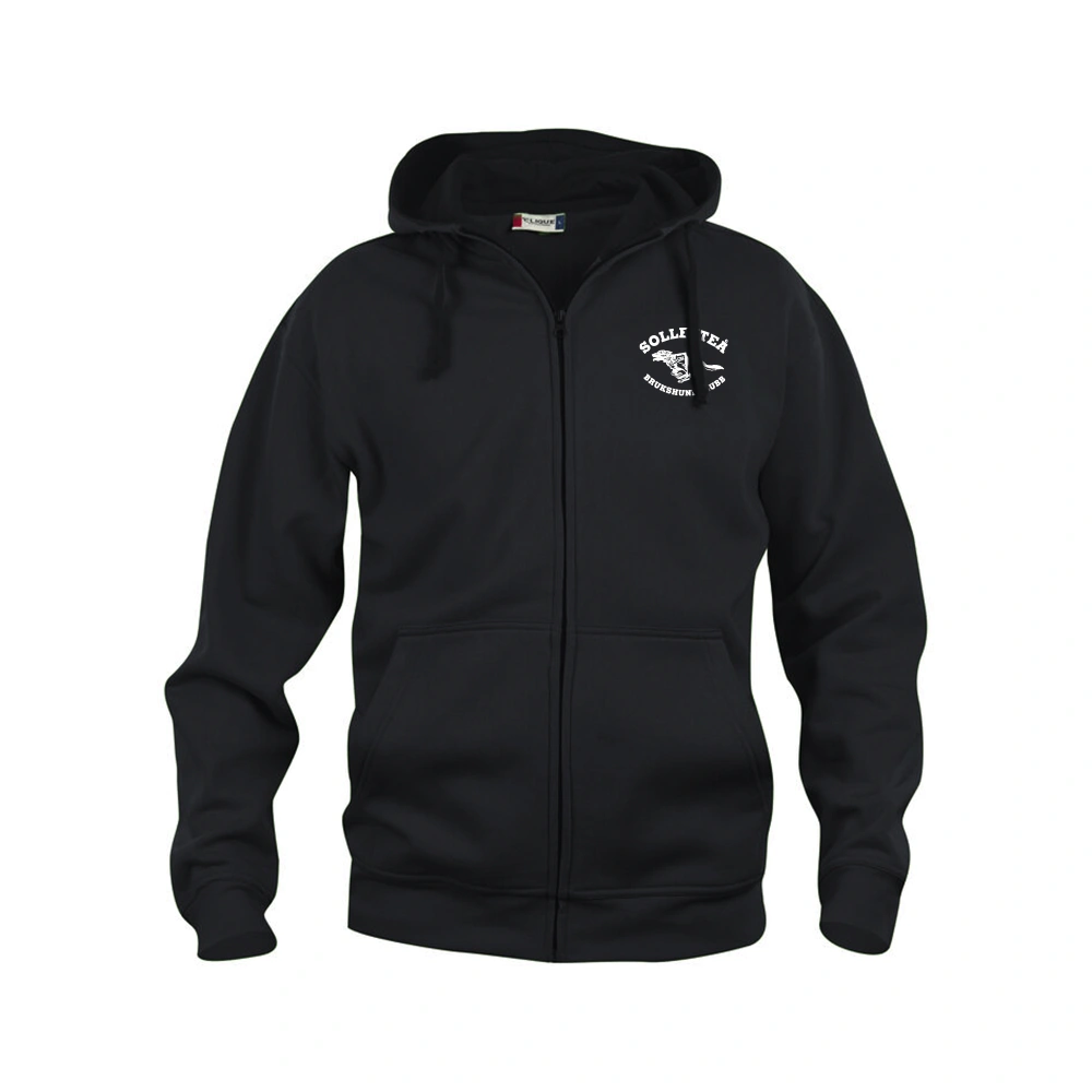Basic Hoody FZ Herr Svart