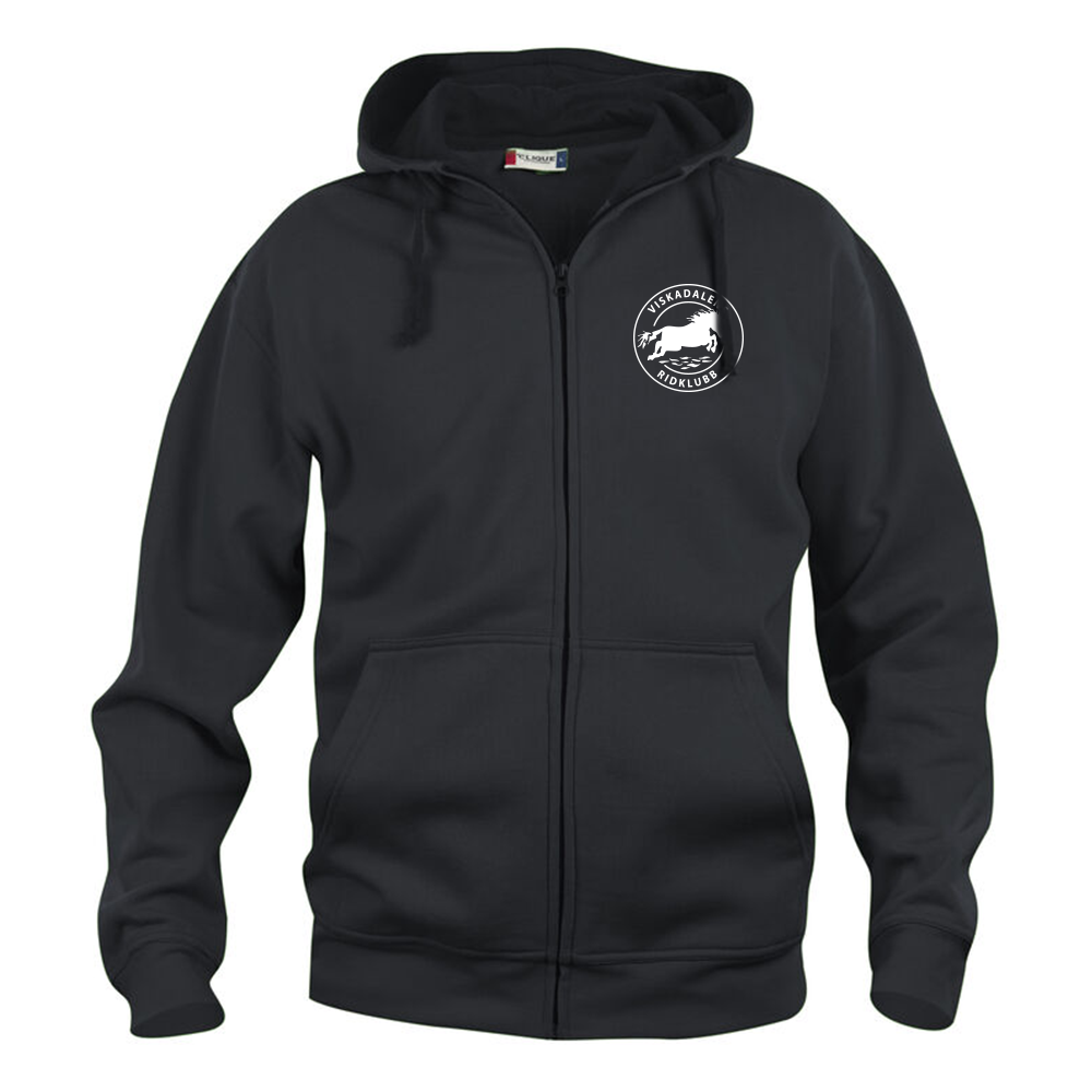 Basic Hoody FZ Herr Svart