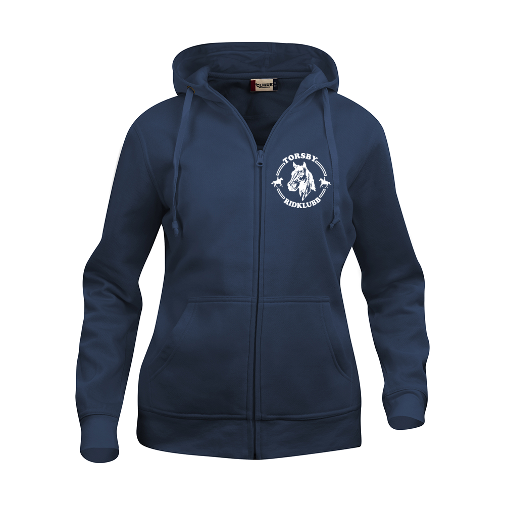 Basic Hoody FZ Dam Mörk Marin