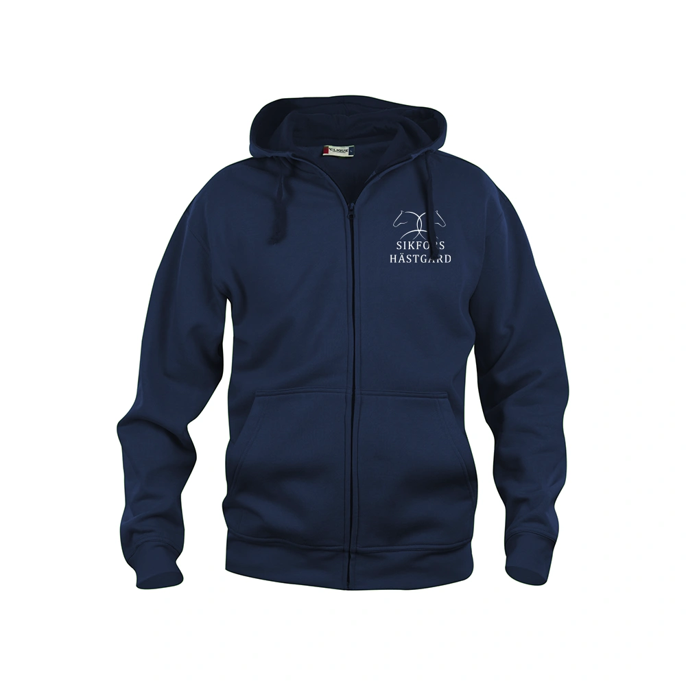 Basic Hoody FZ Herr Mörk Marin