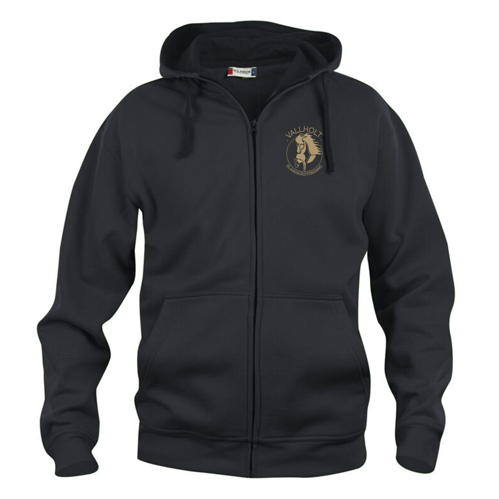 Basic Hoody FZ Herr Svart