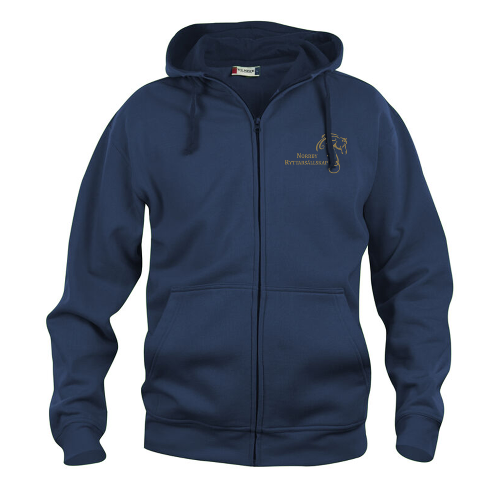 Basic Hoody FZ Herr Mörk Marin