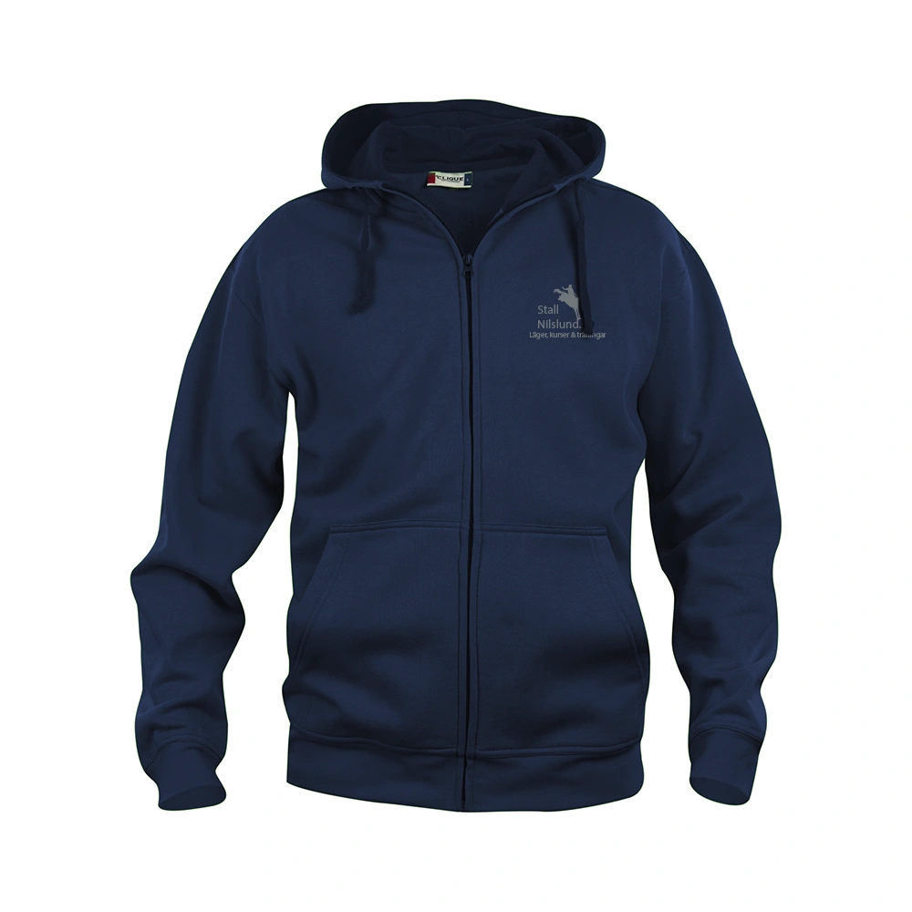 Basic Hoody FZ Herr Mörk Marin