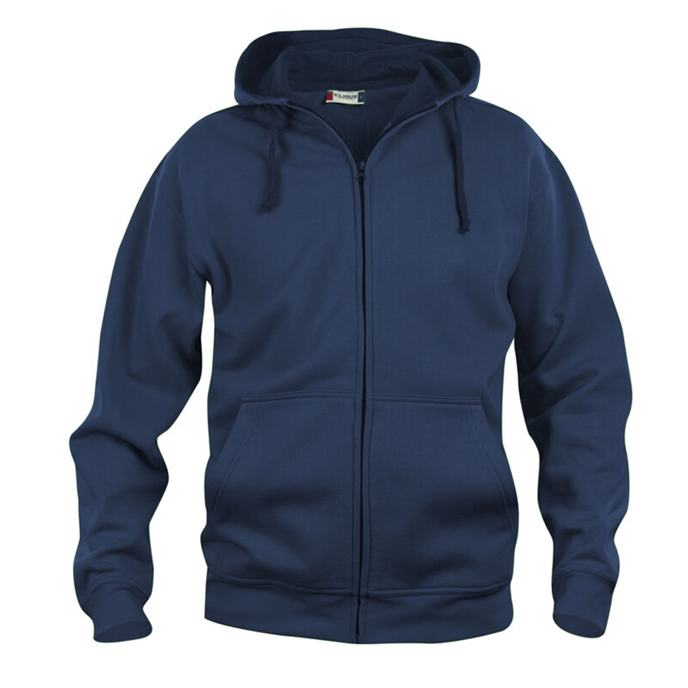 Basic Hoody FZ Herr Mörk Marin