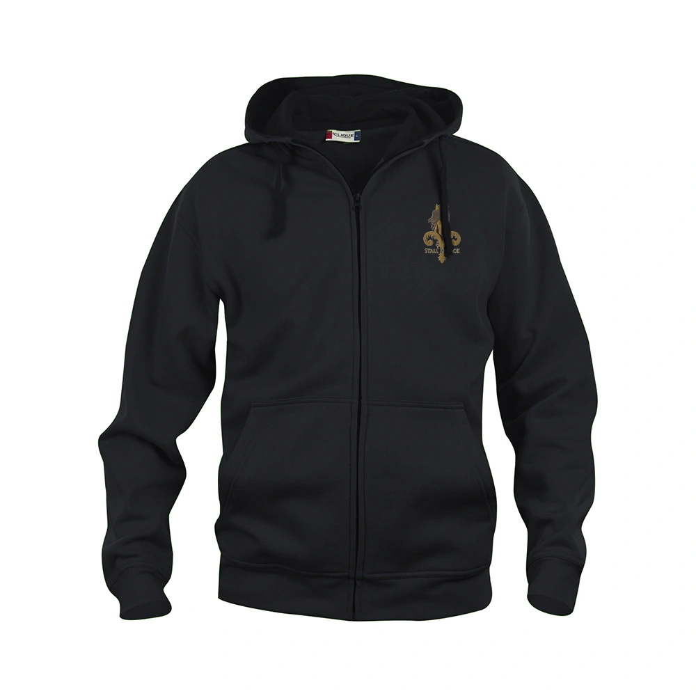 Basic Hoody FZ Herr Svart