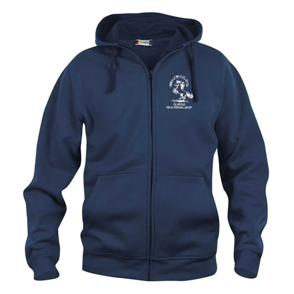 Basic Hoody FZ Herr Mörk Marin