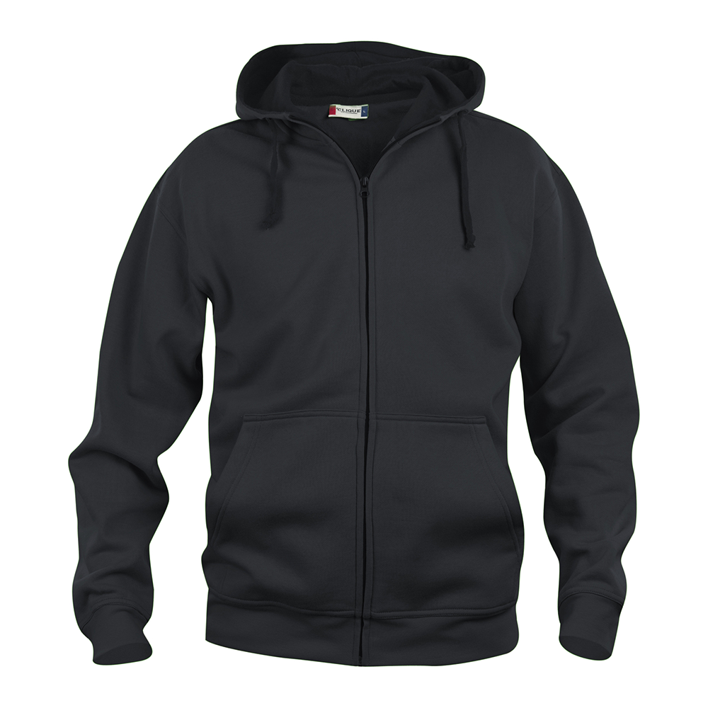 Basic Hoody FZ Herr Svart