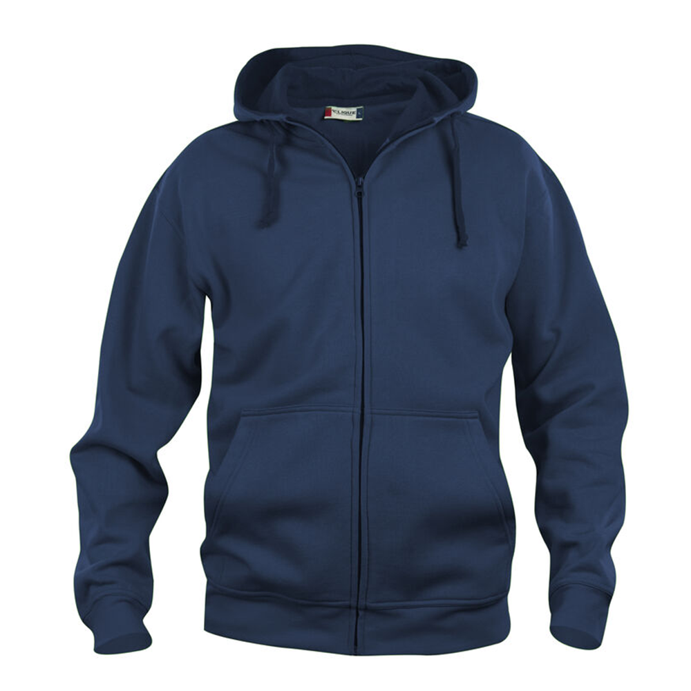 Basic Hoody FZ Herr Mörk Marin