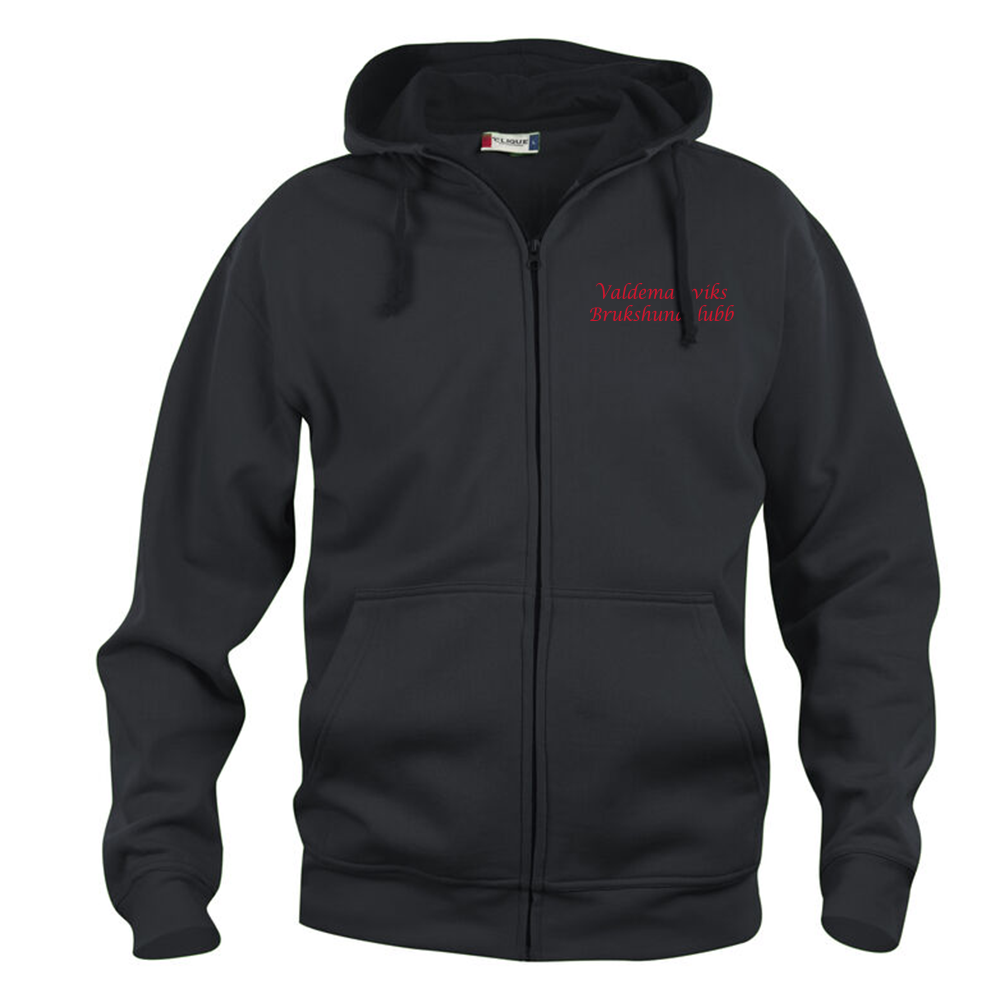 Basic Hoody FZ Herr Svart