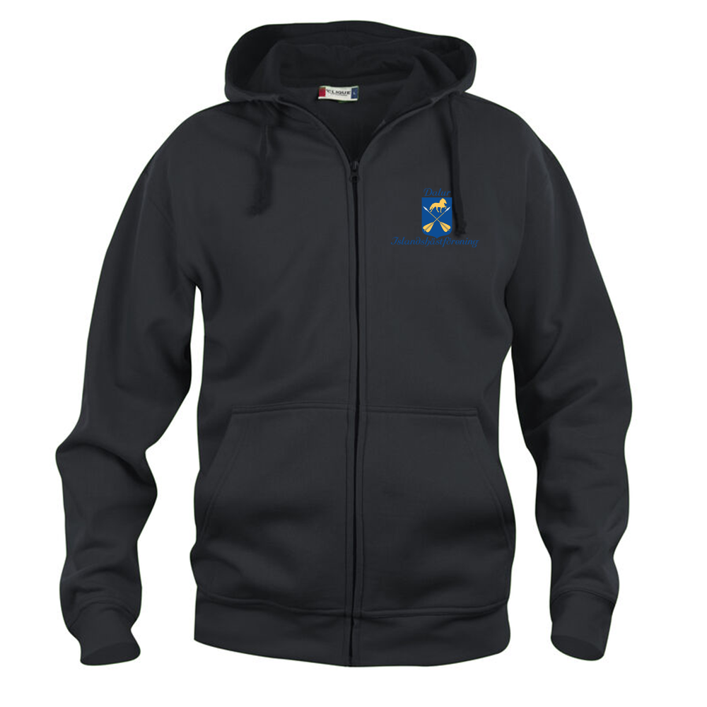 Basic Hoody FZ Herr Svart