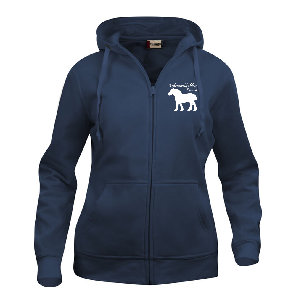 Basic Hoody FZ Dam Mörk Marin