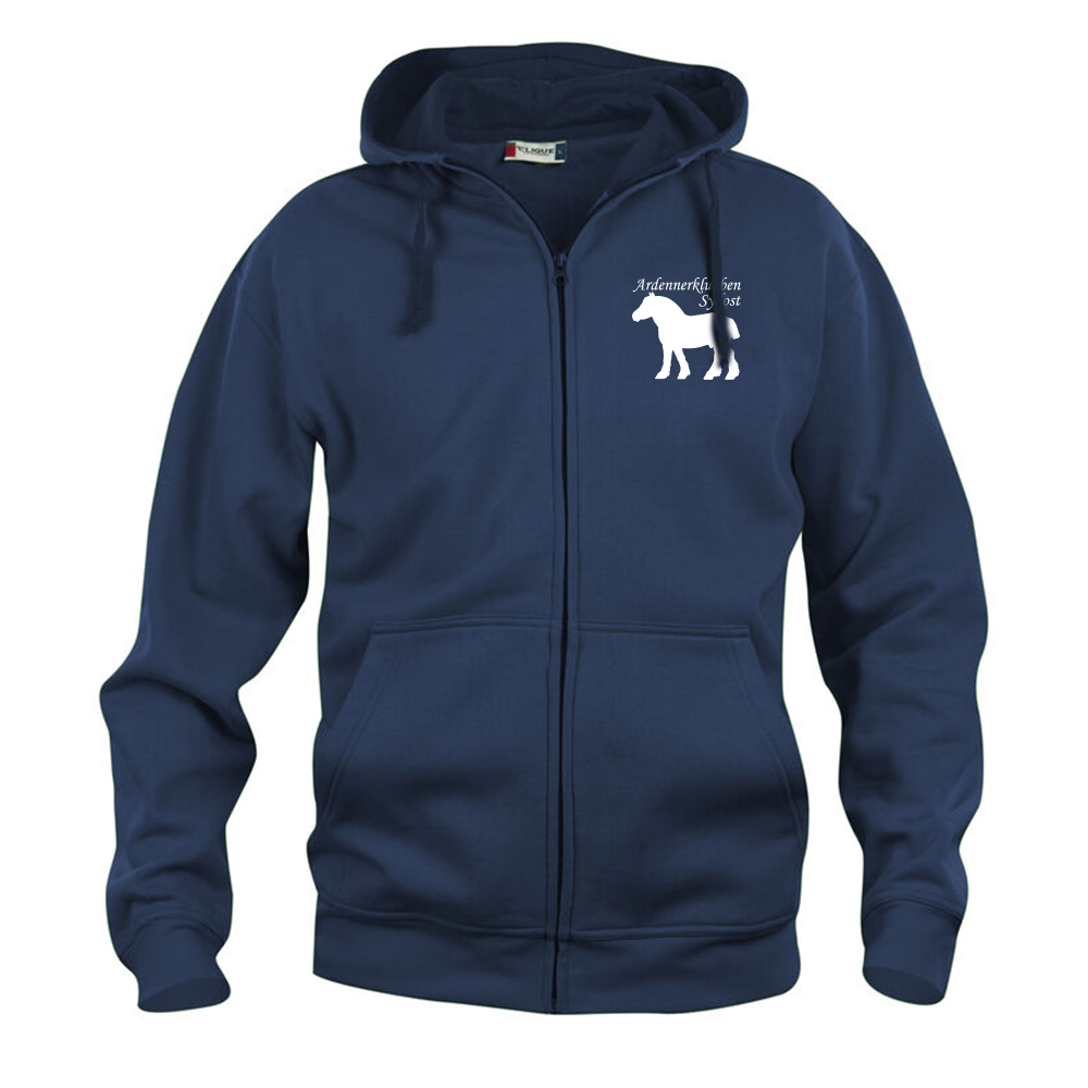 Basic Hoody FZ Herr Mörk Marin