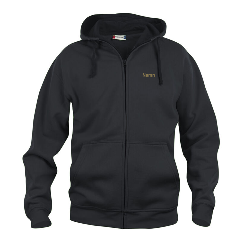 Basic Hoody FZ Herr Svart