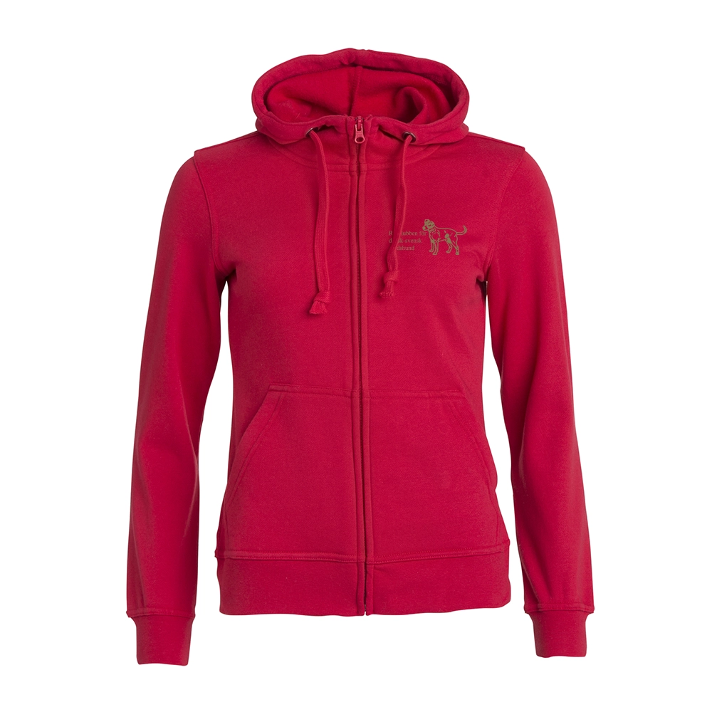 Basic Hoody FZ Dam Röd
