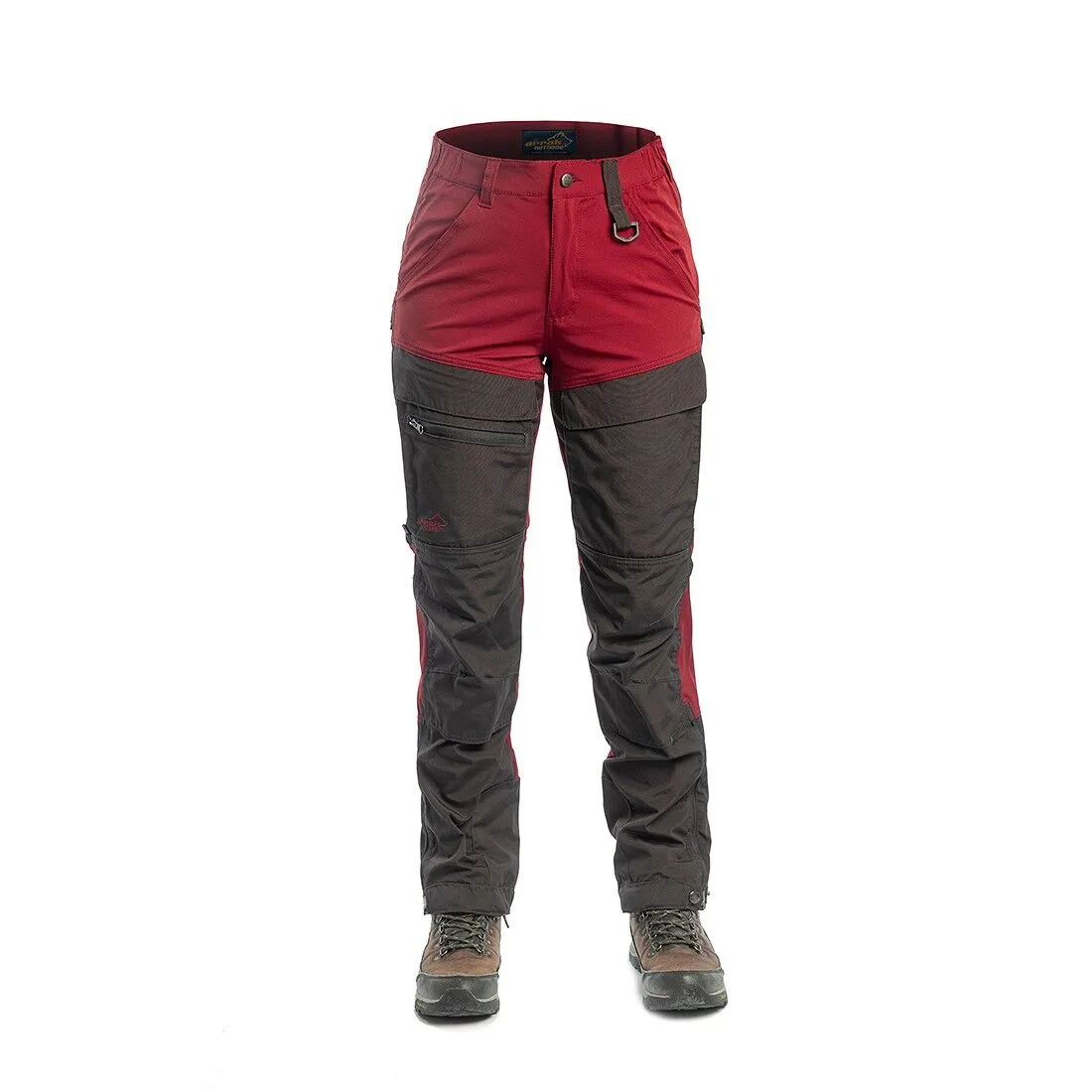 Hybrid Pant W, Dk. red,
