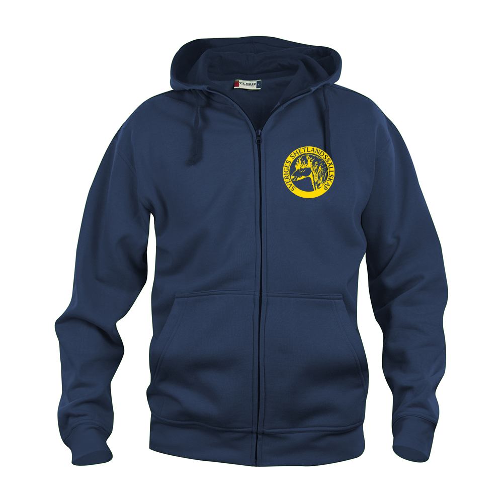 Basic Hoody FZ Herr Mörk Marin