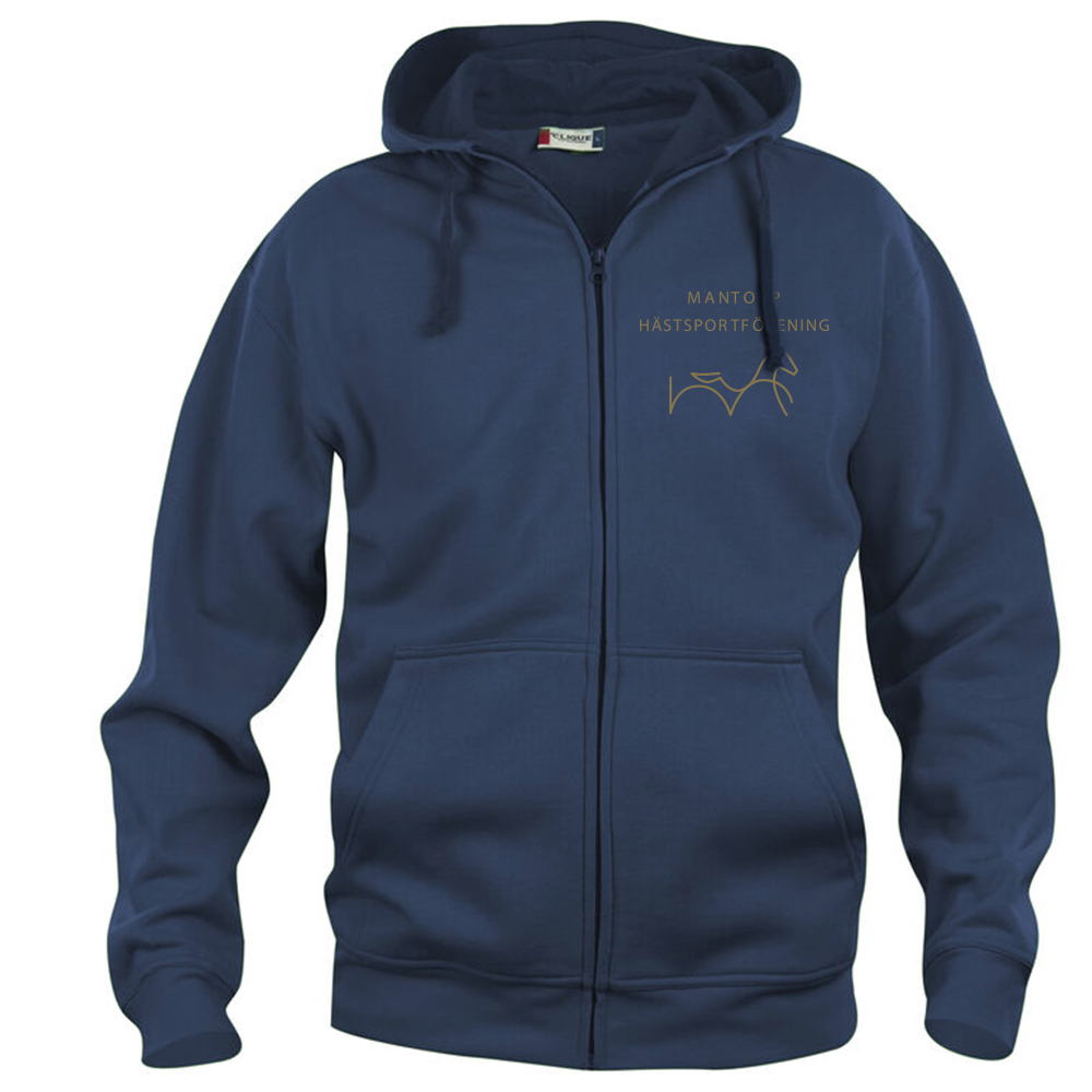 Basic Hoody FZ Herr Mörk Marin