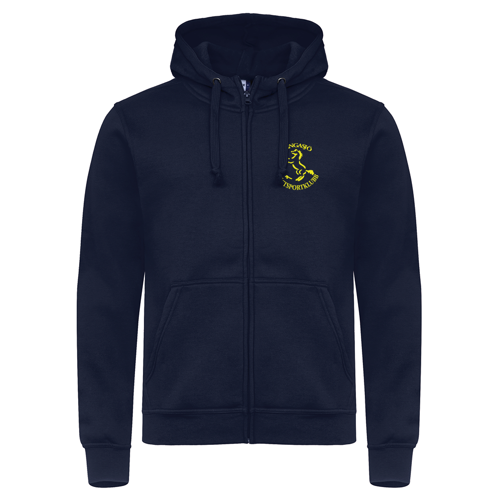 Basic Hoody FZ Herr Mörk Marin