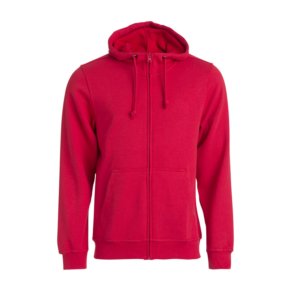 Basic Hoody FZ Herr Röd