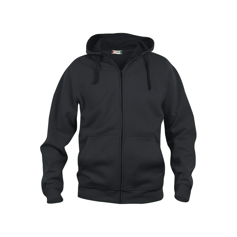 Basic Hoody FZ Herr Svart